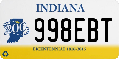 IN license plate 998EBT