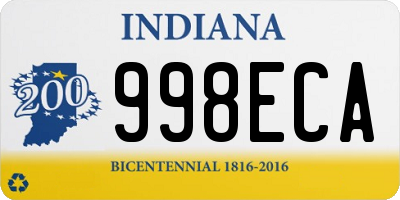 IN license plate 998ECA