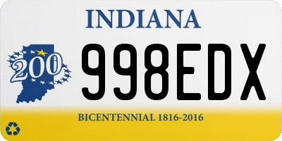 IN license plate 998EDX