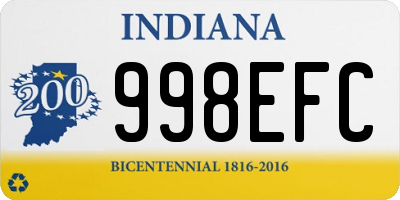 IN license plate 998EFC