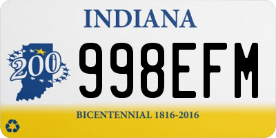 IN license plate 998EFM