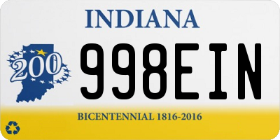 IN license plate 998EIN