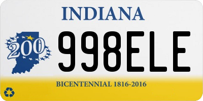 IN license plate 998ELE