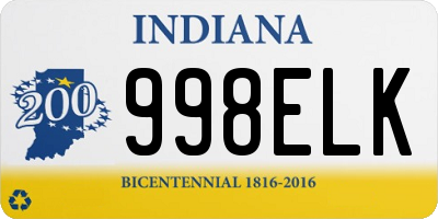 IN license plate 998ELK