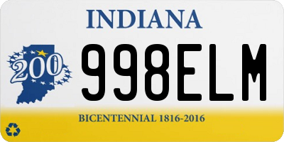 IN license plate 998ELM