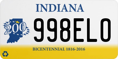 IN license plate 998ELO