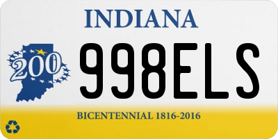 IN license plate 998ELS