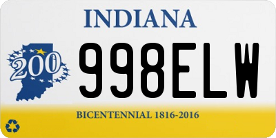 IN license plate 998ELW