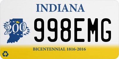 IN license plate 998EMG