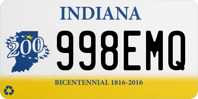 IN license plate 998EMQ