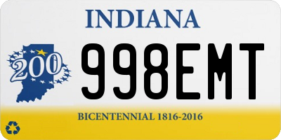 IN license plate 998EMT