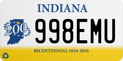 IN license plate 998EMU
