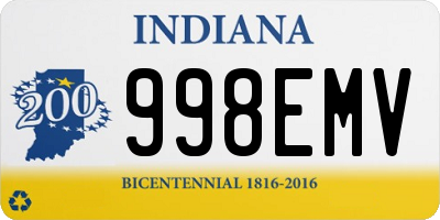 IN license plate 998EMV