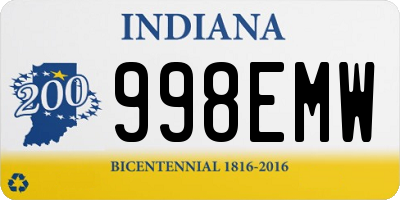 IN license plate 998EMW