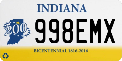 IN license plate 998EMX