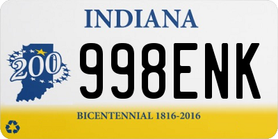 IN license plate 998ENK