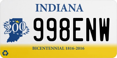 IN license plate 998ENW