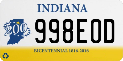 IN license plate 998EOD