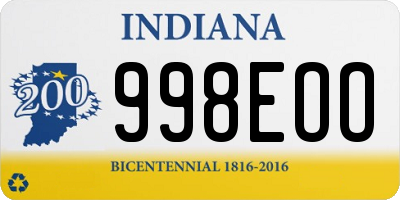 IN license plate 998EOO