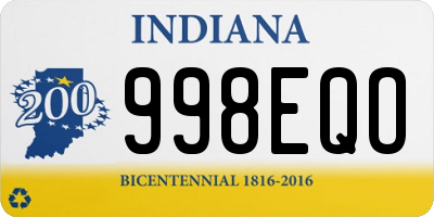 IN license plate 998EQO