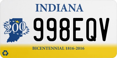 IN license plate 998EQV