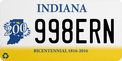 IN license plate 998ERN