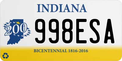 IN license plate 998ESA