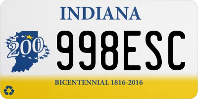 IN license plate 998ESC