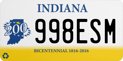 IN license plate 998ESM