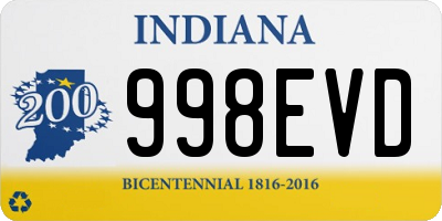 IN license plate 998EVD