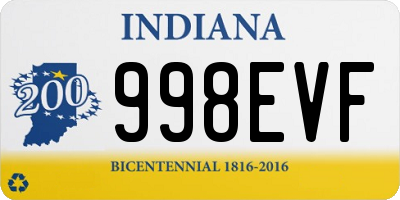 IN license plate 998EVF