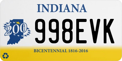 IN license plate 998EVK