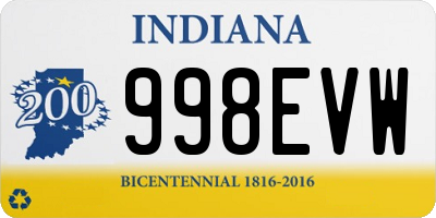 IN license plate 998EVW