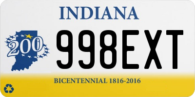 IN license plate 998EXT