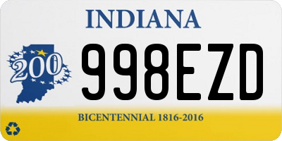 IN license plate 998EZD