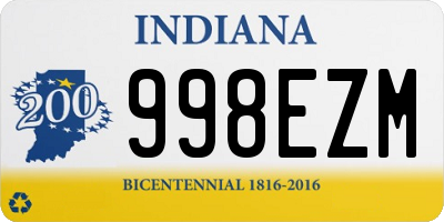 IN license plate 998EZM