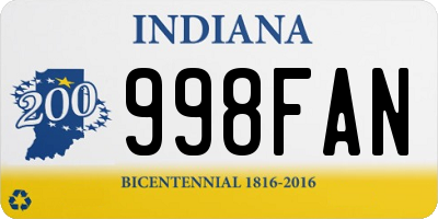 IN license plate 998FAN