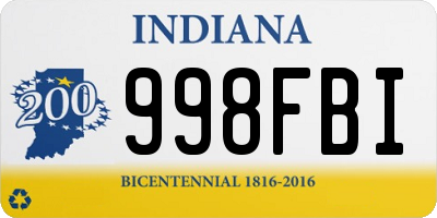 IN license plate 998FBI