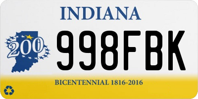 IN license plate 998FBK