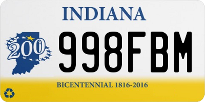 IN license plate 998FBM