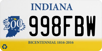 IN license plate 998FBW