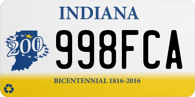 IN license plate 998FCA