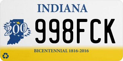 IN license plate 998FCK