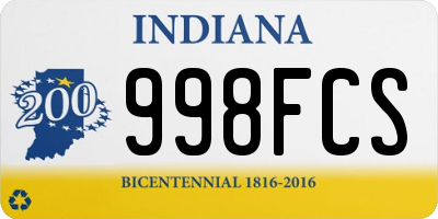 IN license plate 998FCS