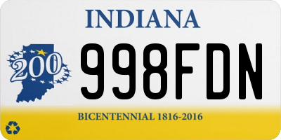 IN license plate 998FDN