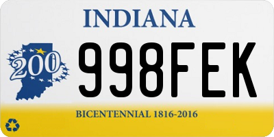 IN license plate 998FEK