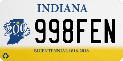 IN license plate 998FEN