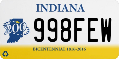 IN license plate 998FEW