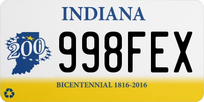 IN license plate 998FEX