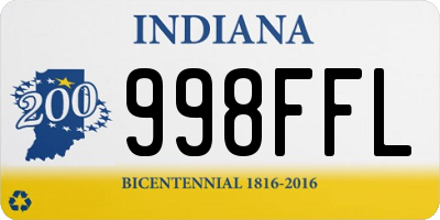 IN license plate 998FFL